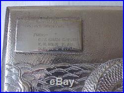 Chinese Silver Plate Box With Dragon Decoration