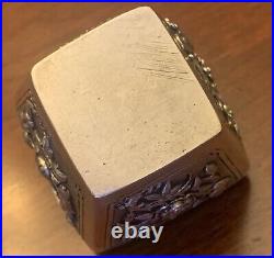 CHRYSANTHEMUMS BIRDS Antique CHINESE EXPORT QING STERLING SILVER BOX TEA CADDY