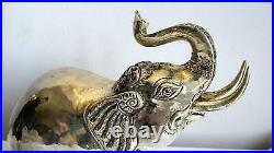 Cambodia Khmer Silver elephant statue box