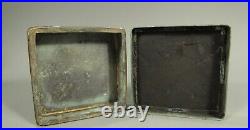 China Chinese Silver Color Metal Box Inscribed Immortal & Crane 19-20th C