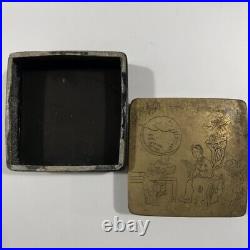 China white copper ink cartridge with lid Box Brass ink cartridge woman
