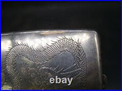 Chinese 1920's nice carved silver box (Lee yee King 90 silver) (30 photos) d7987