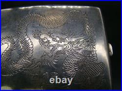 Chinese 1920's nice carved silver box (Lee yee King 90 silver) d7987