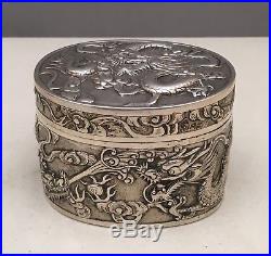 Chinese 19th Century Sterling Silver Box, Signed