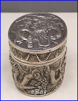Chinese 19th Century Sterling Silver Box, Signed