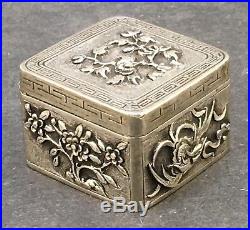 Chinese 19th Century Sterling Silver Pill Box