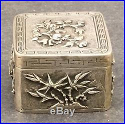 Chinese 19th Century Sterling Silver Pill Box