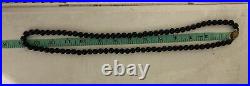 Chinese 925 Sterling Silver Box Clasp Black Onyx Bead Beaded Knotted Necklace