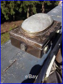 Chinese Ancient Silver Jade Box