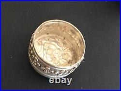 Chinese Antique Solid Silver Round Box