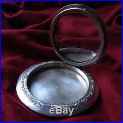 Chinese Antique Sterling Silver Powder Box Phoenix Photo Frame House Stamp Seal