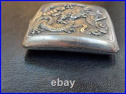 Chinese Antique White Metal Box -Tested Silver