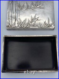 Chinese Bamboo Motif Sterling Silver Vintage Box