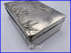 Chinese Bamboo Motif Sterling Silver Vintage Box