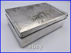 Chinese Bamboo Motif Sterling Silver Vintage Box