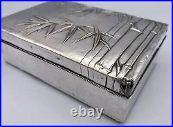 Chinese Bamboo Motif Sterling Silver Vintage Box