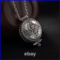 Chinese Diamond Pestle Gawu Box Exquisite Beautiful S925 Pure Silver Necklace