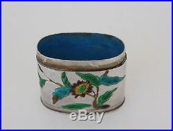 Chinese Enameled Silver Opium Box Hallmarked antique