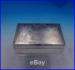 Chinese Export. 900 Silver Box with Repoussed Bamboo and Wood Hong Kong (#3952)