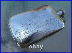 Chinese Export Flask Antique Sterling Silver Bamboo Handmade Nanking Old Rare