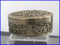 Chinese Export Silver Box Box Silver Asian of 5.3oz
