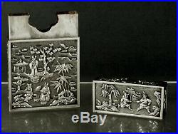 Chinese Export Silver Box Card Case c1850 Khecheong