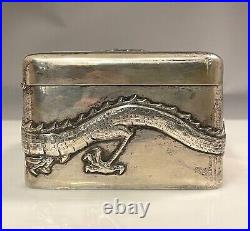 Chinese Export Silver Box Dragon
