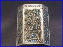 Chinese Export Silver Box Enamel Tea Caddy Boite A The Chine Argent Massif