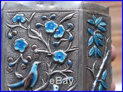 Chinese Export Silver Box Enamel Tea Caddy Box For The China Solid Silver