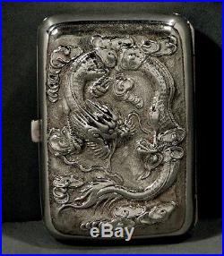 Chinese Export Silver Box MAIDEN IN GARDEN WS c1875