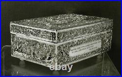 Chinese Export Silver Box Signed SIAM PURE SILVER