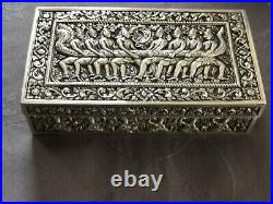Chinese Export Silver Box Solid Burma Thailand