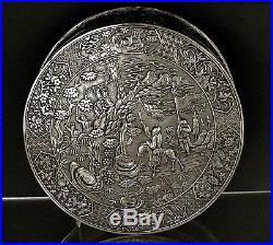 Chinese Export Silver Box WARRIORS 28OZ