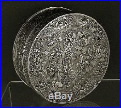 Chinese Export Silver Box WARRIORS BATTLE 28OZ