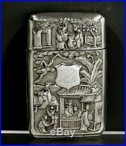 Chinese Export Silver Box c1890 KW Rare Design