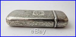 Chinese Export Silver Cheroot Case Unmarked