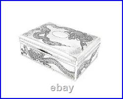 Chinese Export Silver Cigarette Box, c1920