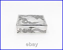 Chinese Export Silver Cigarette Box, c1920