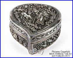 Chinese Export Silver Covered Box in Peach Form, Pierced Repoussé, 19th Century