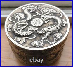 Chinese Export Silver Dragon Box 117.3 grams