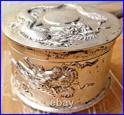 Chinese Export Silver Dragon Box Tuck Chong Tuck Chang 1900