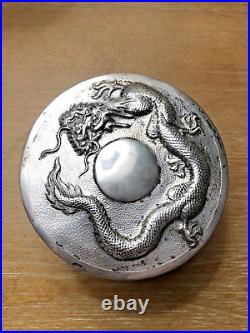 Chinese Export Silver Dragon Box Tuck Chong Tuck Chang 1900