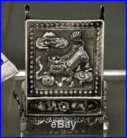 Chinese Export Silver Menu Holder (2) Sing Fat c1890