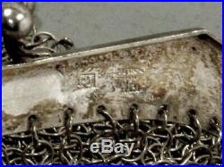 Chinese Export Silver Mesh Purse c1890 Rare Maker I. U