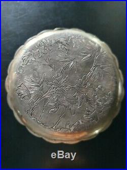 Chinese Export Silver Powder Compact Box Chine Poudrier En Argent