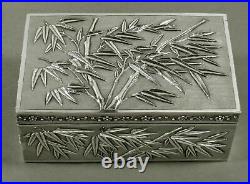 Chinese Export Silver Scholar's Box c1890 SIGNED