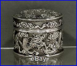 Chinese Export Silver Tea Caddy Box c1880 WA 9 OUNCES