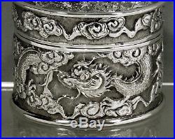 Chinese Export Silver Tea Caddy Box c1880 WA 9 OUNCES