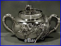 Chinese Export Silver Tea Set DRAGON ORIGINAL BOX Was $5200 $4200