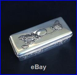 Chinese Export Silver Vanity Set Kwong Man Shing Hong Kong C1900 In Box